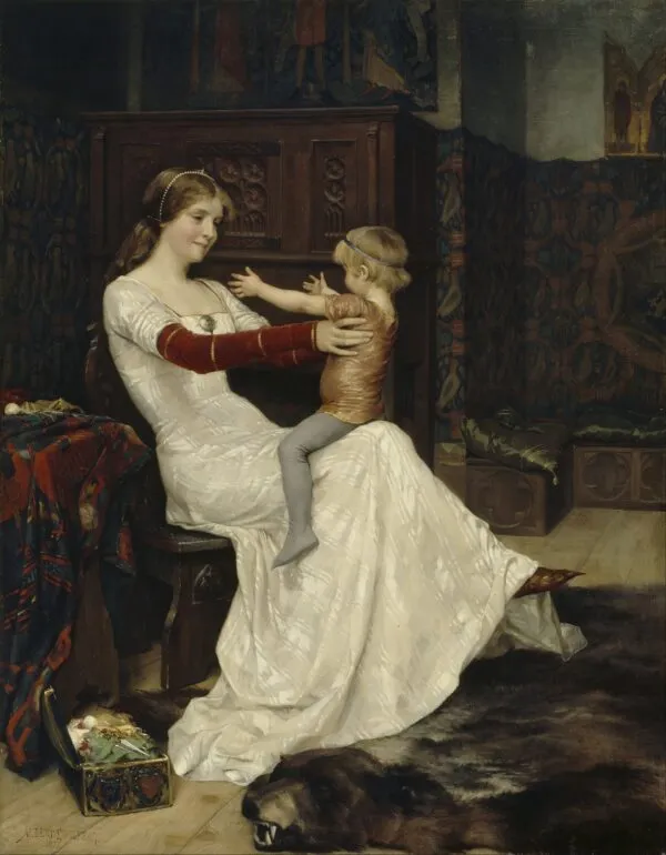 Queen Blanche (1877) by Albert Edelfelt — original painting reproduced as a hand-painted oil on canvas