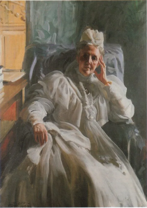 Queen Sophie (1909) by Anders Zorn — original painting reproduced as a hand-painted oil on canvas