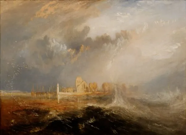 Quillebeuf, Mouth of the Seine (1833) by J. M. W. Turner — original painting reproduced as a hand-painted oil on canvas