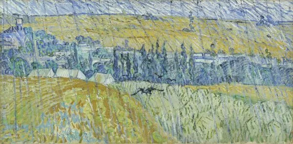 Rain, Auvers (1890) by Vincent van Gogh — original painting reproduced as a hand-painted oil on canvas