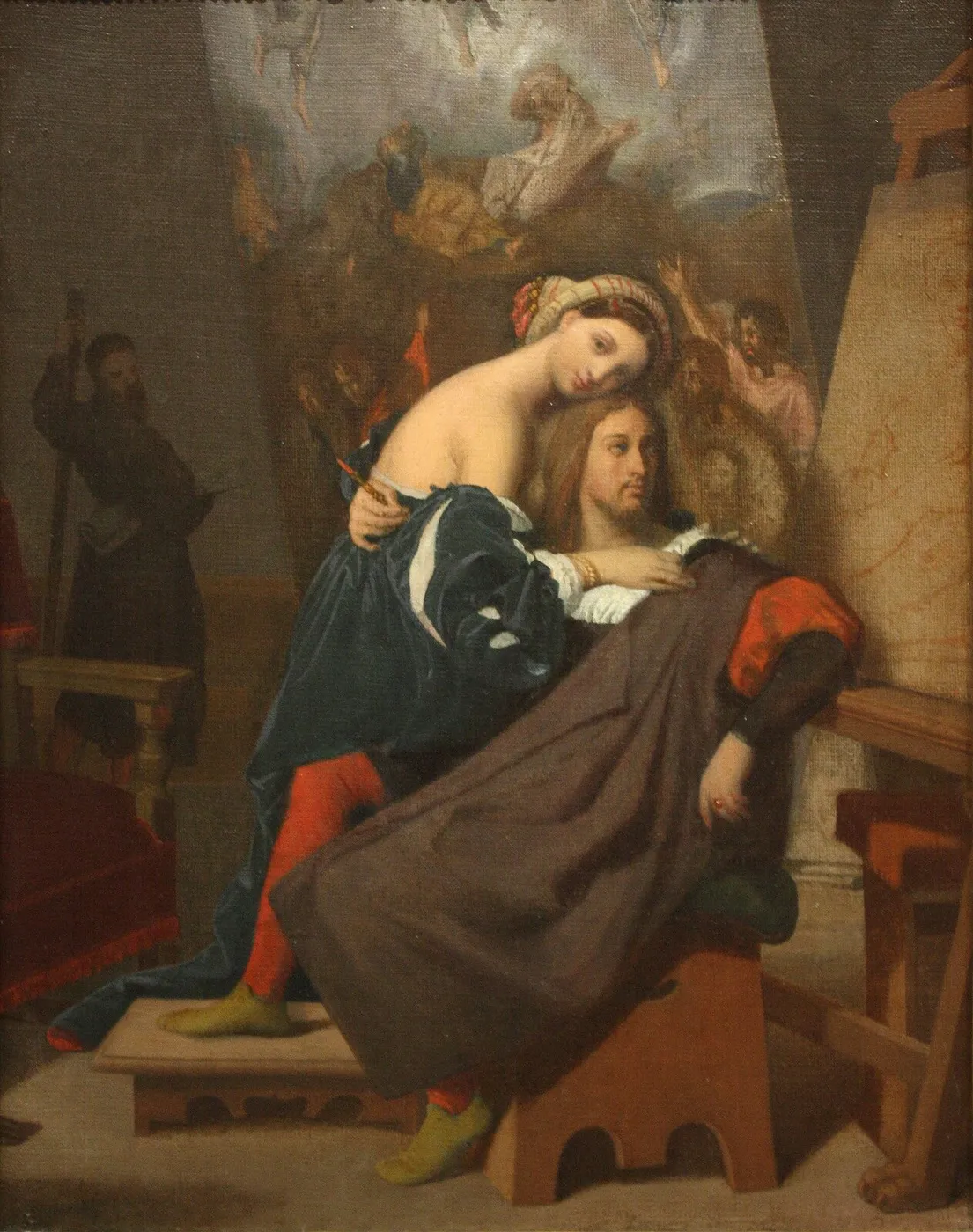 Raphael and the Baker's Daughter (1846) by Jean-Auguste-Dominique Ingres — original painting reproduced as a hand-painted oil on canvas