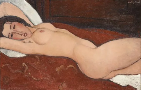 Reclining Nude (1917) by Amedeo Modigliani — original painting reproduced as a hand-painted oil on canvas