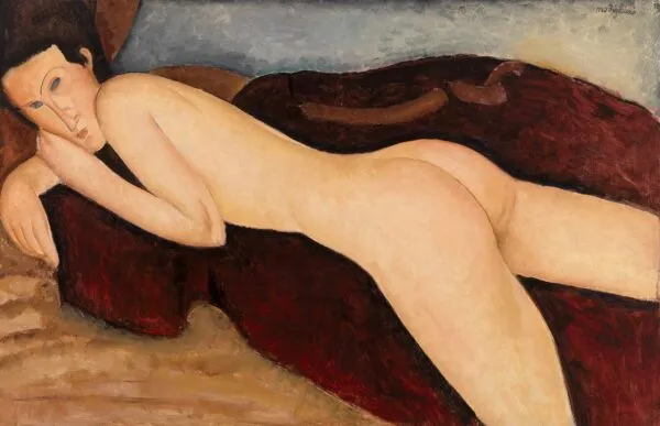 Reclining Nude from the Back (1917) by Amedeo Modigliani — original painting reproduced as a hand-painted oil on canvas