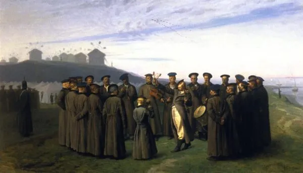 'Recreation in a Russian Camp' (1855) by Jean-Léon Gérôme — original painting reproduced as a hand-painted oil on canvas