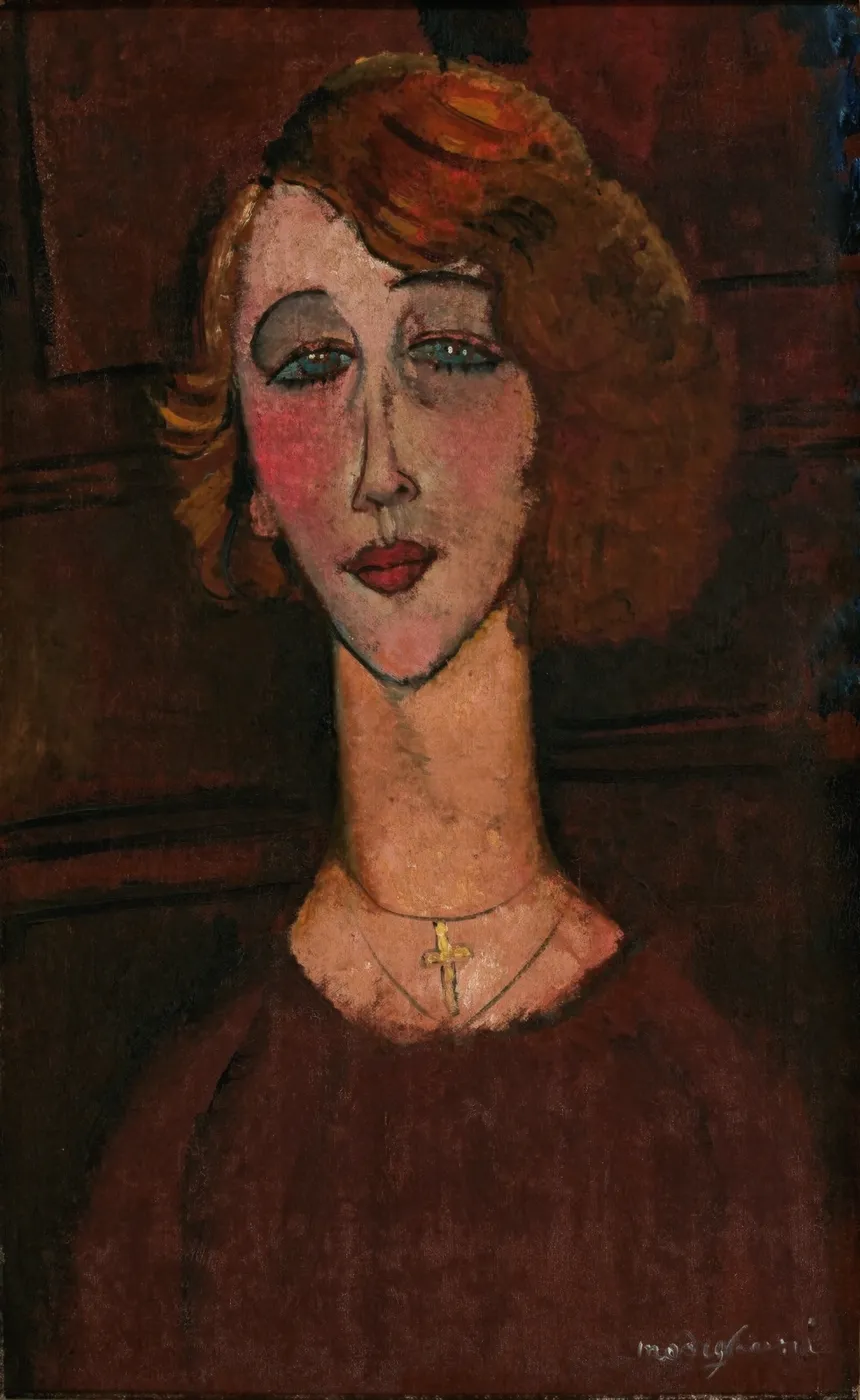 Renée (1917) by Amedeo Modigliani — original painting reproduced as a hand-painted oil on canvas