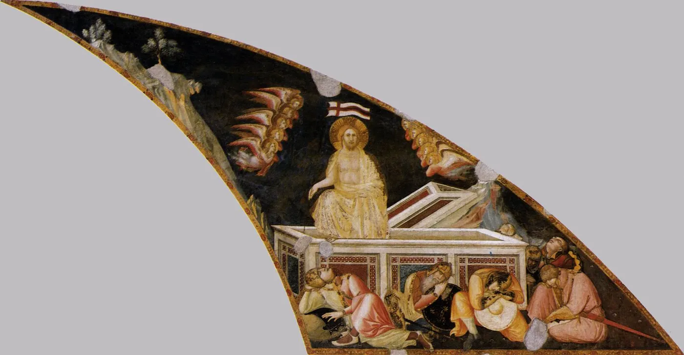 Resurrection (1310) by Pietro Lorenzetti — original painting reproduced as a hand-painted oil on canvas