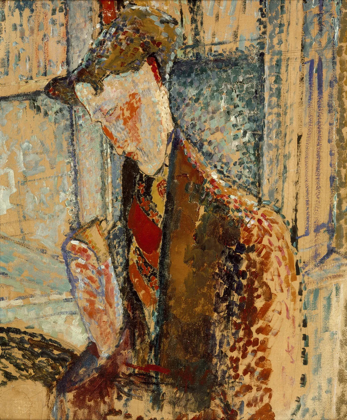 Reverie (Study for the Portrait of Frank Burty Haviland) (1914) by Amedeo Modigliani — original painting reproduced as a hand-painted oil on canvas