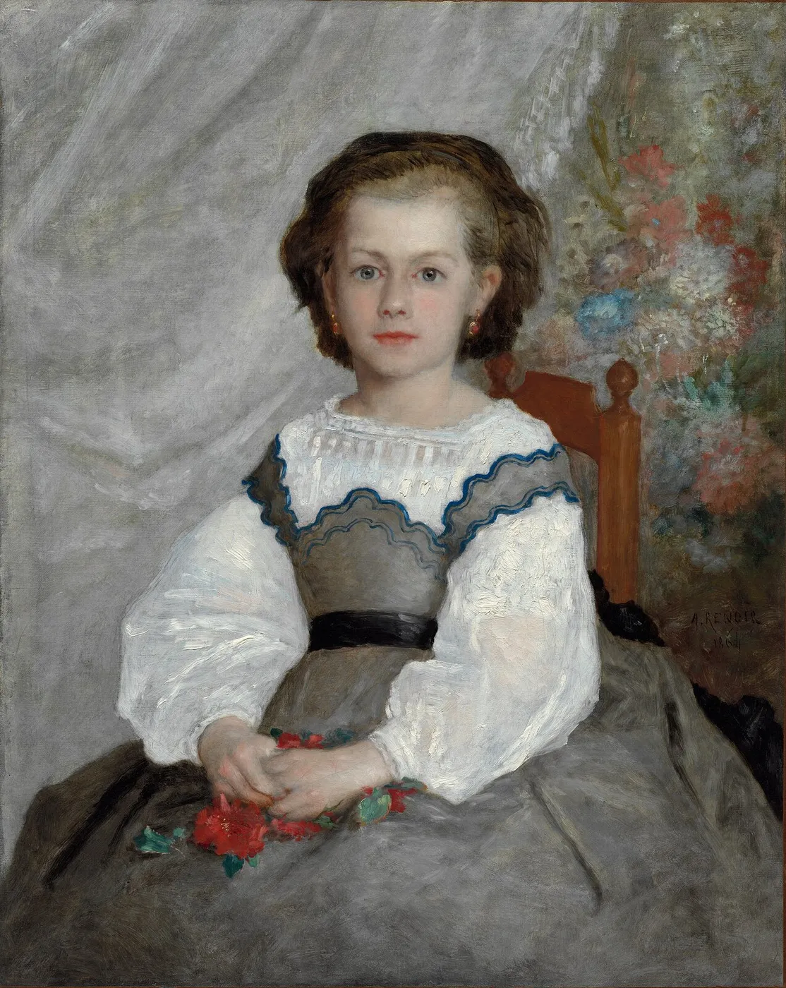 Romaine Lacaux (1864) by Pierre-Auguste Renoir — original painting reproduced as a hand-painted oil on canvas