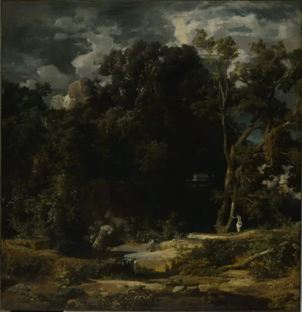 Roman Landscape (1852) by Arnold Böcklin — original painting reproduced as a hand-painted oil on canvas