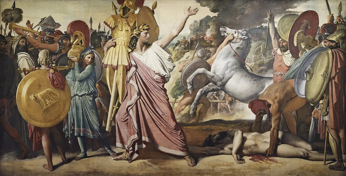 Romulus (1812) by Jean-Auguste-Dominique Ingres — original painting reproduced as a hand-painted oil on canvas