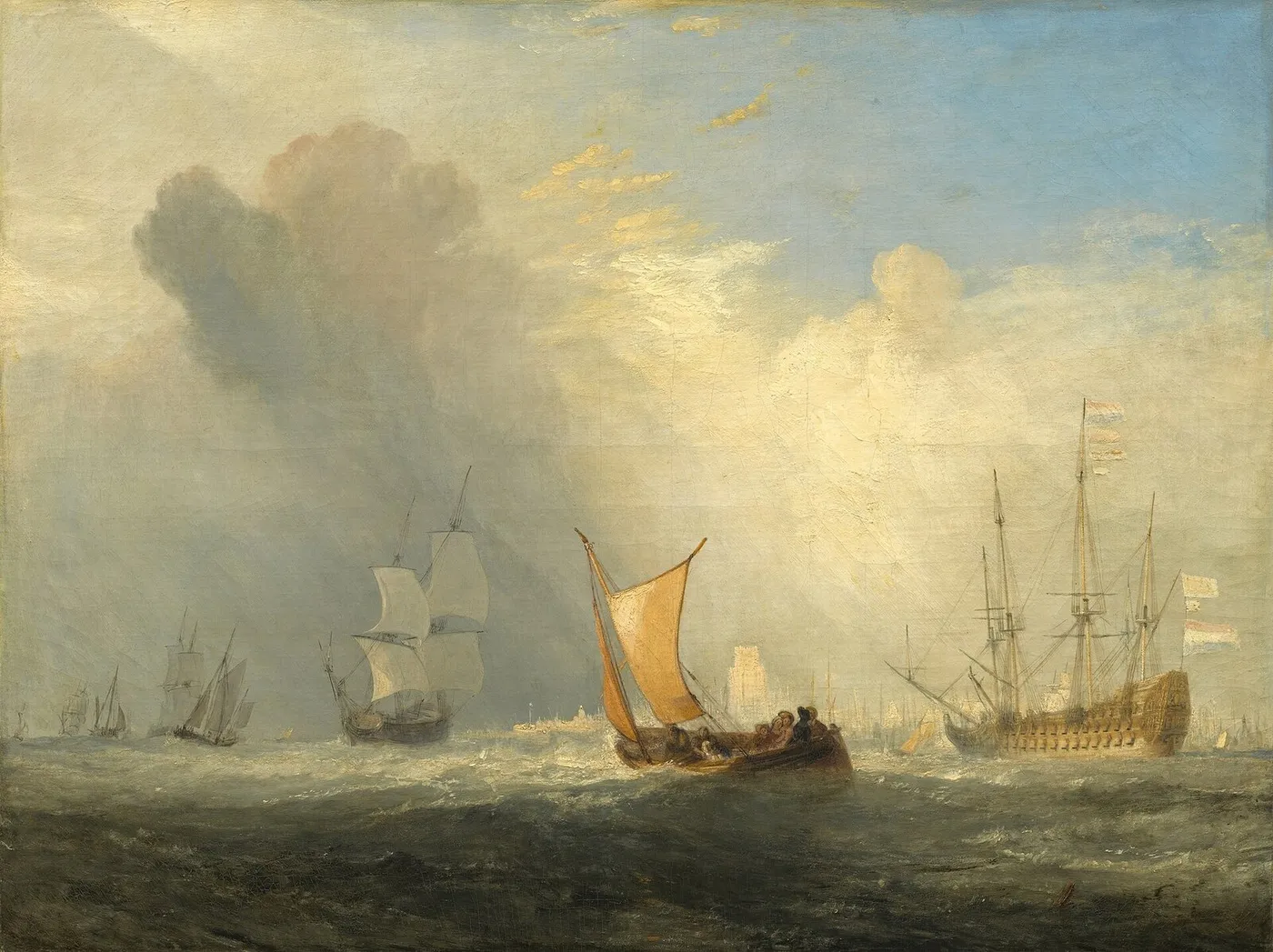 Rotterdam Ferry-Boat (1833) by J. M. W. Turner — original painting reproduced as a hand-painted oil on canvas