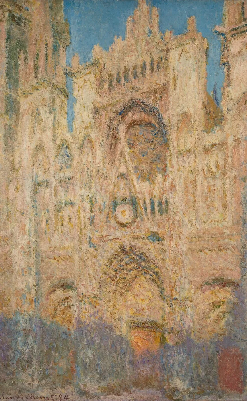 Rouen Cathedral, End of the Day (1892) by Claude Monet — original painting reproduced as a hand-painted oil on canvas