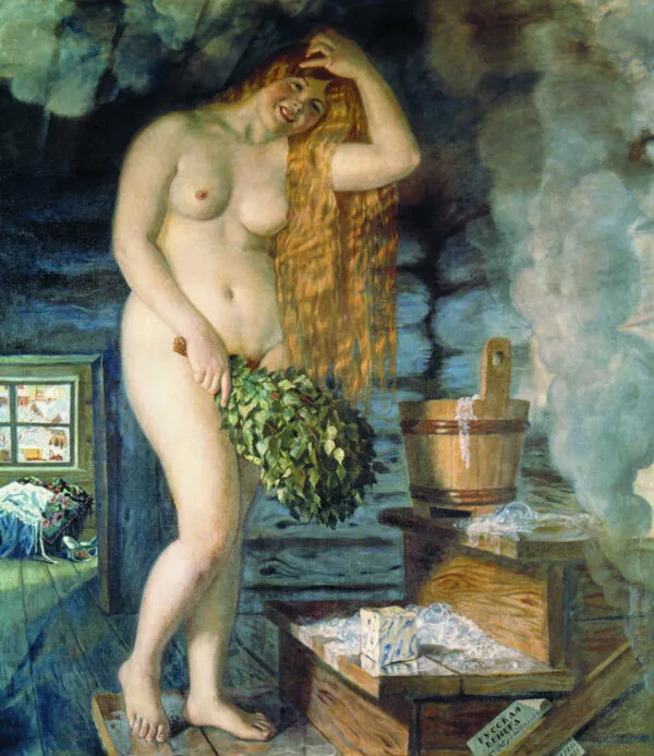 Russian Venus (1926) by Boris Kustodiev — original painting reproduced as a hand-painted oil on canvas