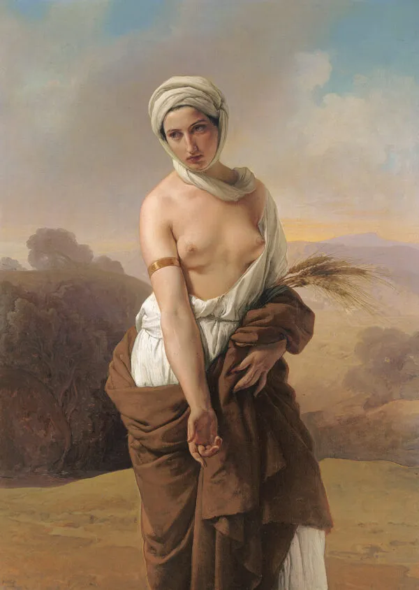Ruth (1853) by Francesco Hayez — original painting reproduced as a hand-painted oil on canvas