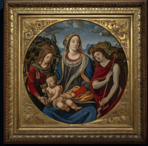 Sacra conversazione (1480) by Piero di Cosimo — original painting reproduced as a hand-painted oil on canvas