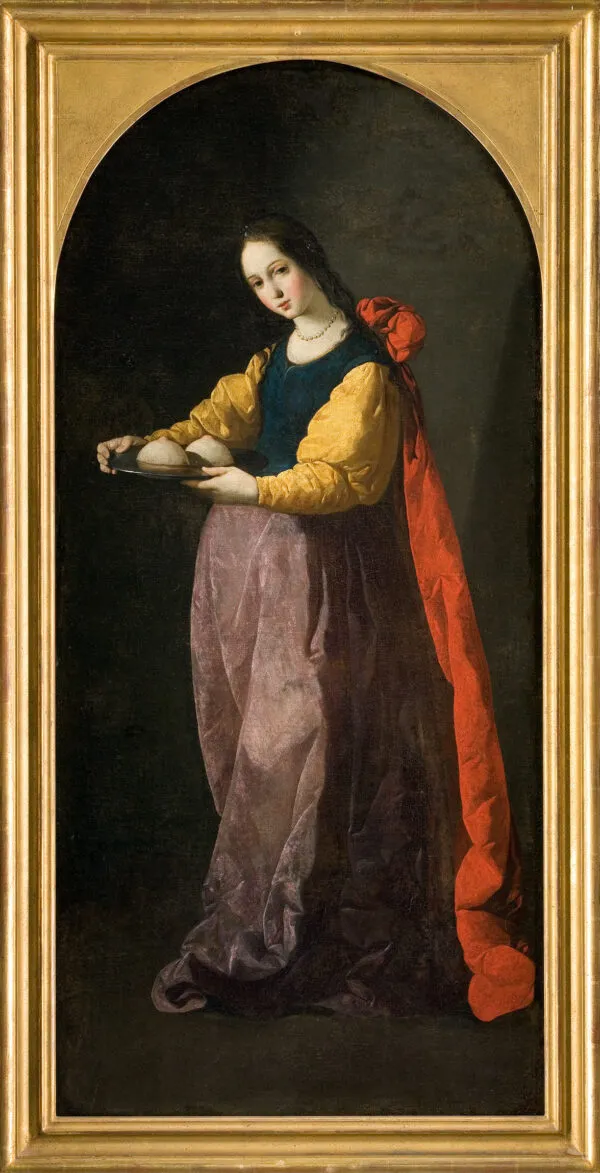 Saint Agatha (1630) by Francisco de Zurbarán — original painting reproduced as a hand-painted oil on canvas