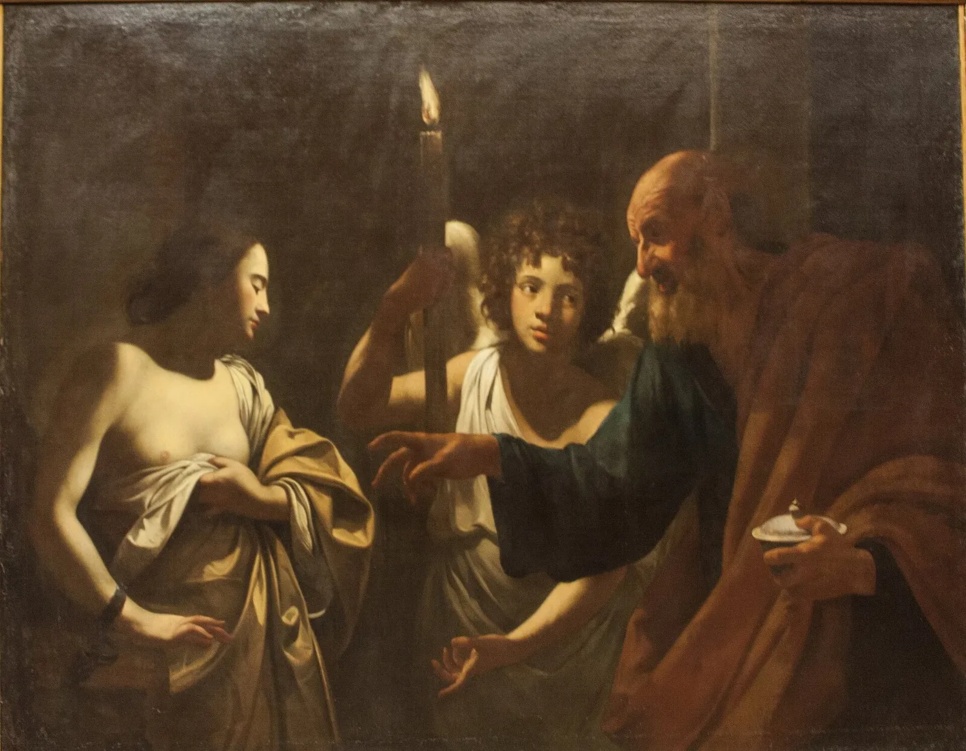 Saint Agatha's Vision of Saint Peter in Prison (1625) by Simon Vouet — original painting reproduced as a hand-painted oil on canvas