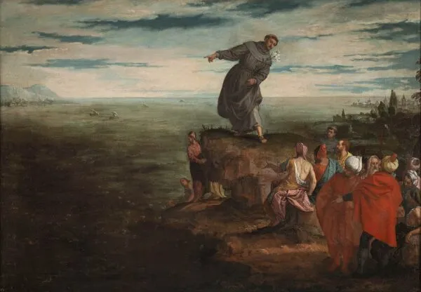 Saint Anthony Preaching to the Fish (1580) by Paolo Veronese — original painting reproduced as a hand-painted oil on canvas