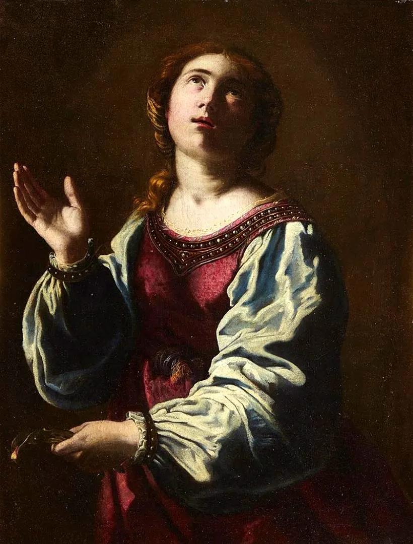 Saint Apollonia (1642) by Artemisia Gentileschi — original painting reproduced as a hand-painted oil on canvas