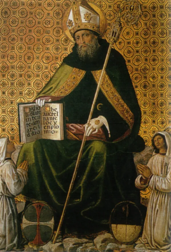 Saint Augustine (1500) by Pinturicchio — original painting reproduced as a hand-painted oil on canvas