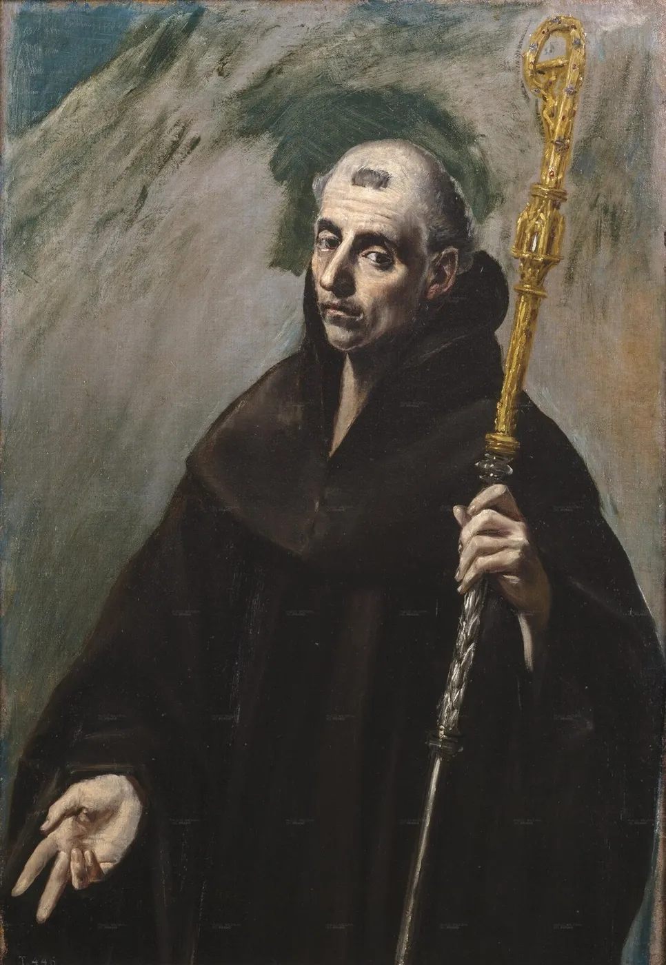 Saint Benedict (1577) by El Greco — original painting reproduced as a hand-painted oil on canvas