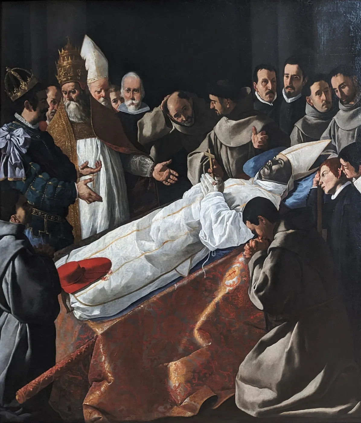 Saint Bonaventure's Body Lying in State (1629) by Francisco de Zurbarán — original painting reproduced as a hand-painted oil on canvas