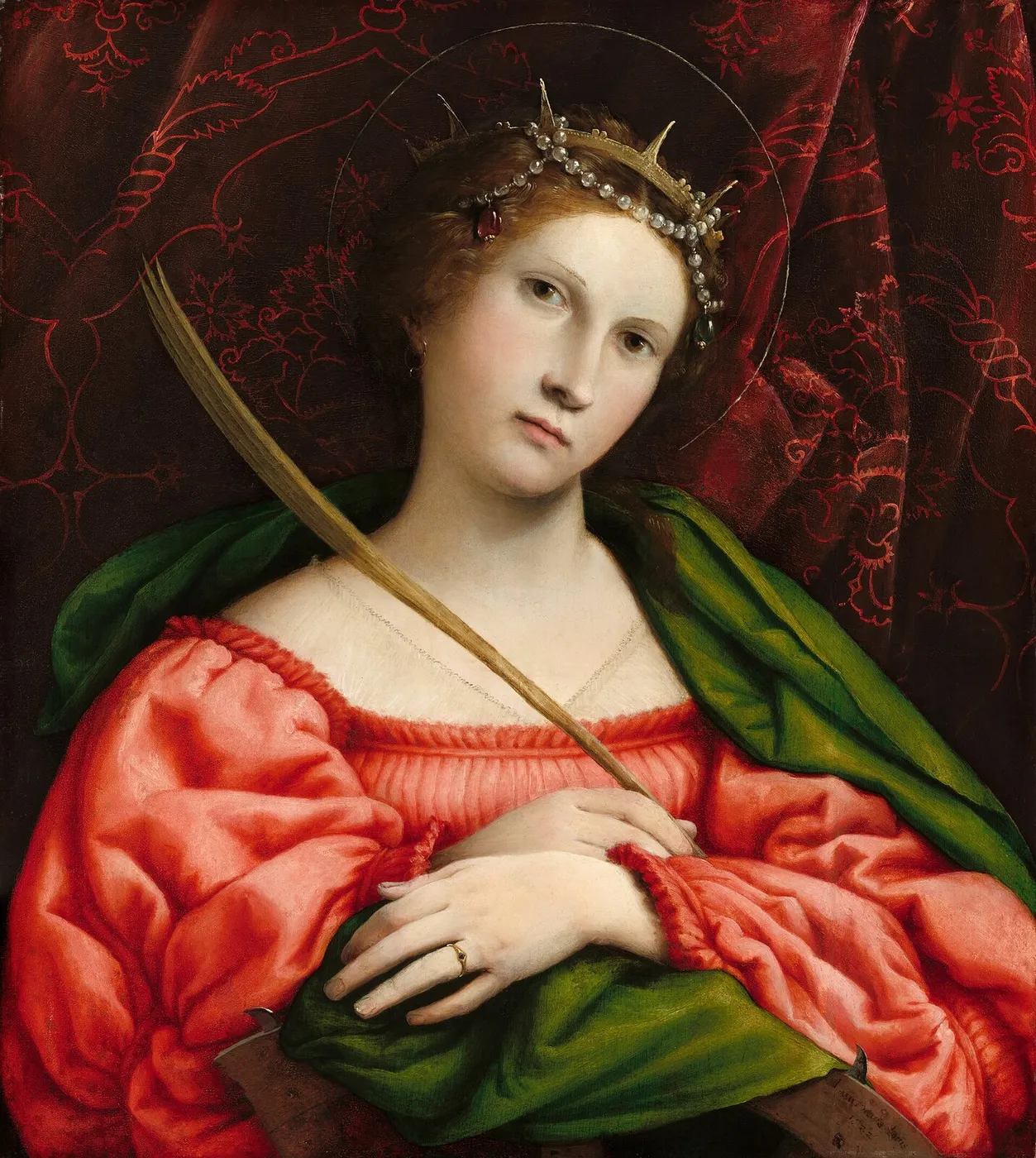 Saint Catherine (1522) by Lorenzo Lotto — original painting reproduced as a hand-painted oil on canvas