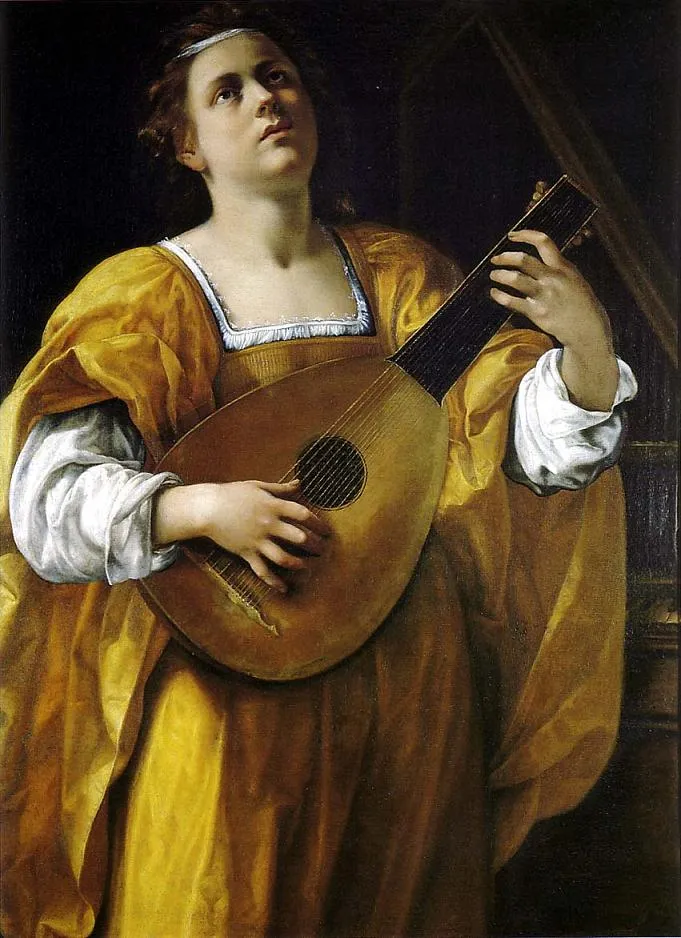 Saint Cecilia (1620) by Artemisia Gentileschi — original painting reproduced as a hand-painted oil on canvas