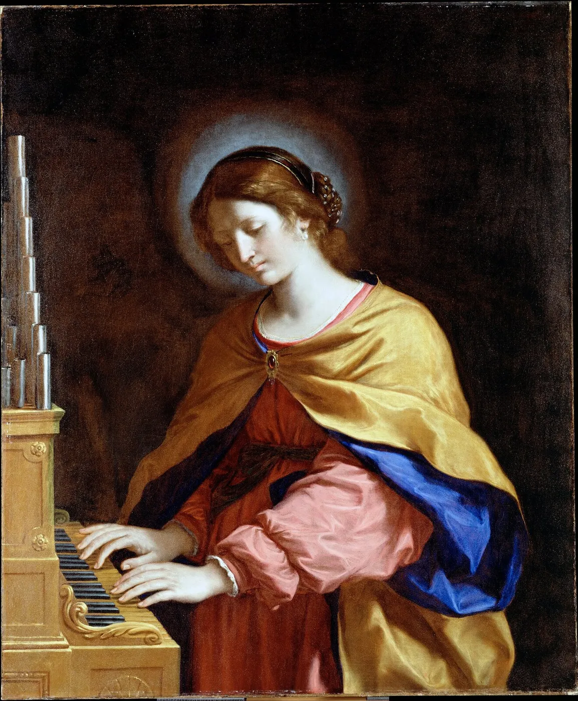 Saint Cecilia (1649) by Guercino — original painting reproduced as a hand-painted oil on canvas