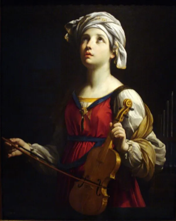 Saint Cecilia (1606) by Guido Reni — original painting reproduced as a hand-painted oil on canvas