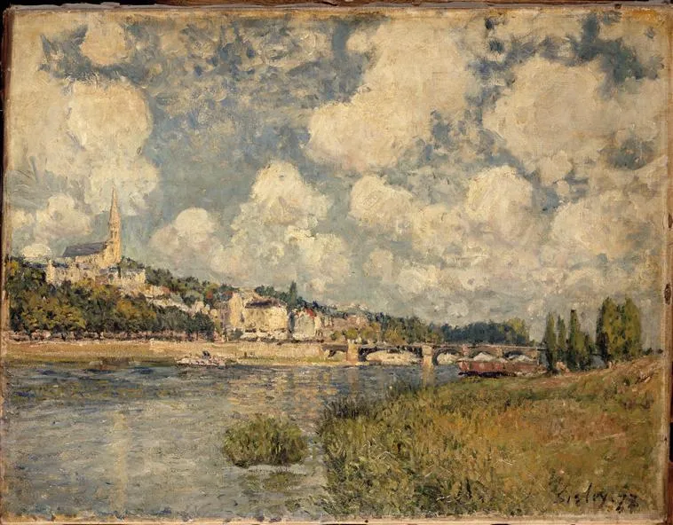Saint-Cloud (1877) by Alfred Sisley — original painting reproduced as a hand-painted oil on canvas