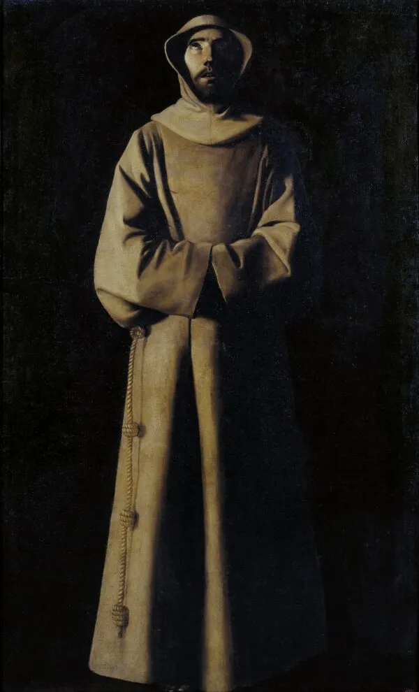 Saint Francis of Assisi according to Pope Nicholas V's Vision (1640) by Francisco de Zurbarán — original painting reproduced as a hand-painted oil on canvas