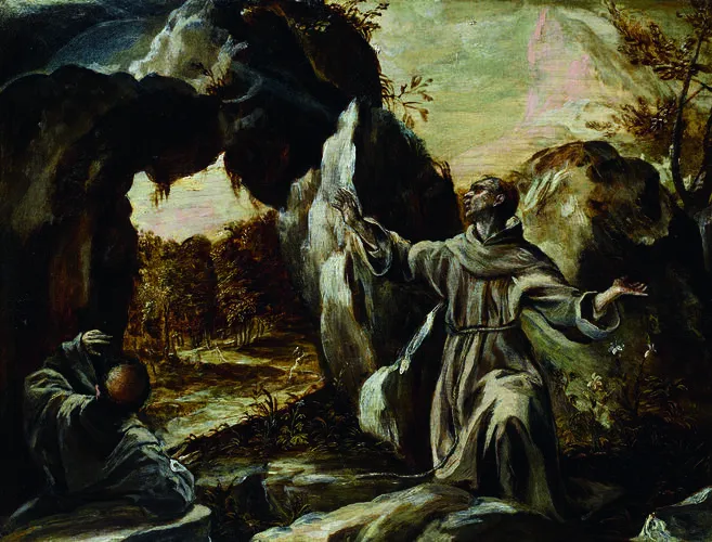 Saint Francis of Assisi receives the Stigmata (1575) by El Greco — original painting reproduced as a hand-painted oil on canvas