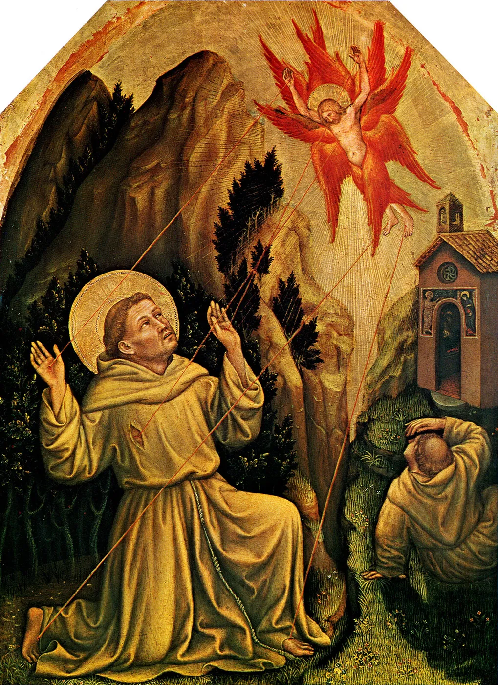 Saint Francis receives the Stigmata (1420) by Gentile da Fabriano — original painting reproduced as a hand-painted oil on canvas