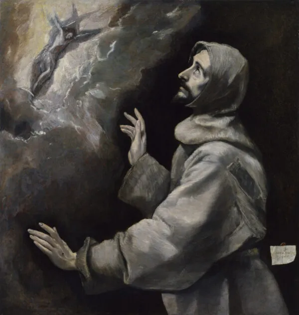 Saint Francis Receiving the Stigmata (1587) by El Greco — original painting reproduced as a hand-painted oil on canvas