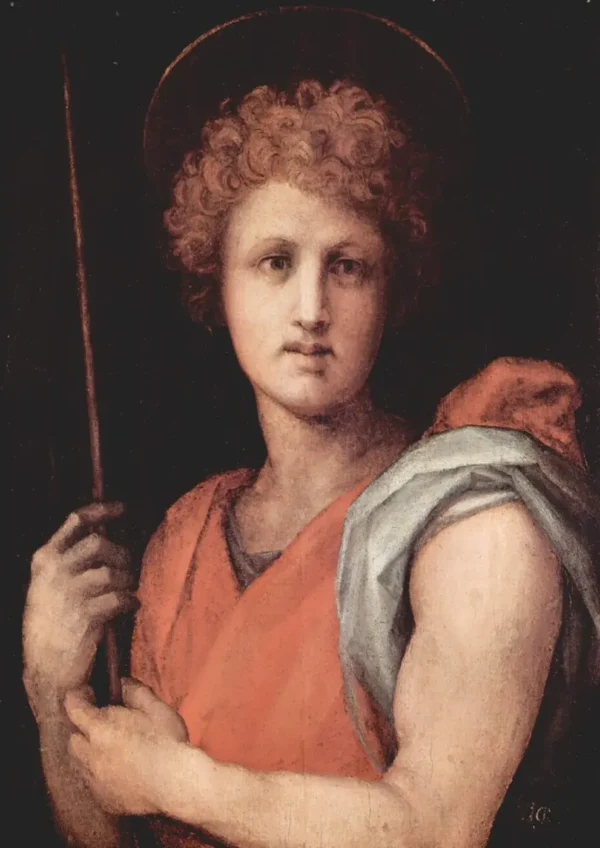 Saint Jean-Baptiste (1515) by Pontormo — original painting reproduced as a hand-painted oil on canvas