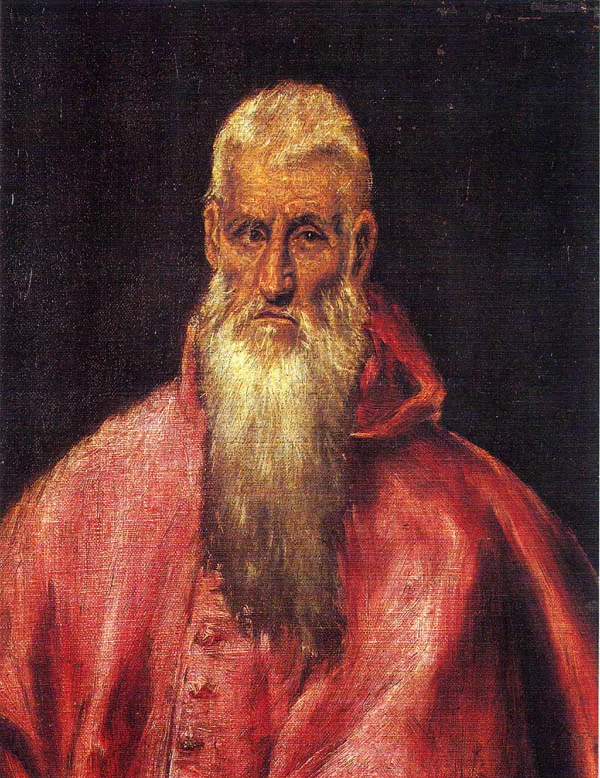 Saint Jerome as Cardinal (1590) by El Greco — original painting reproduced as a hand-painted oil on canvas