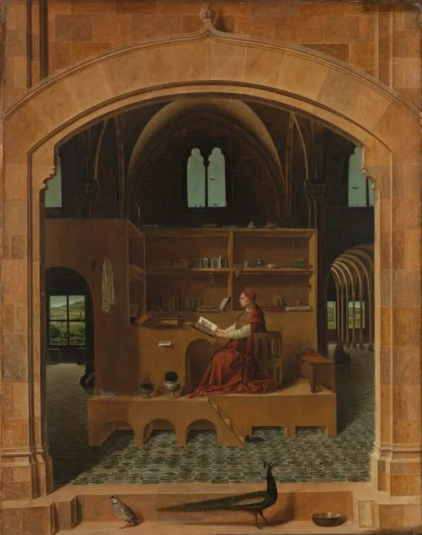 Saint Jerome in His Study (1474) by Antonello da Messina — original painting reproduced as a hand-painted oil on canvas