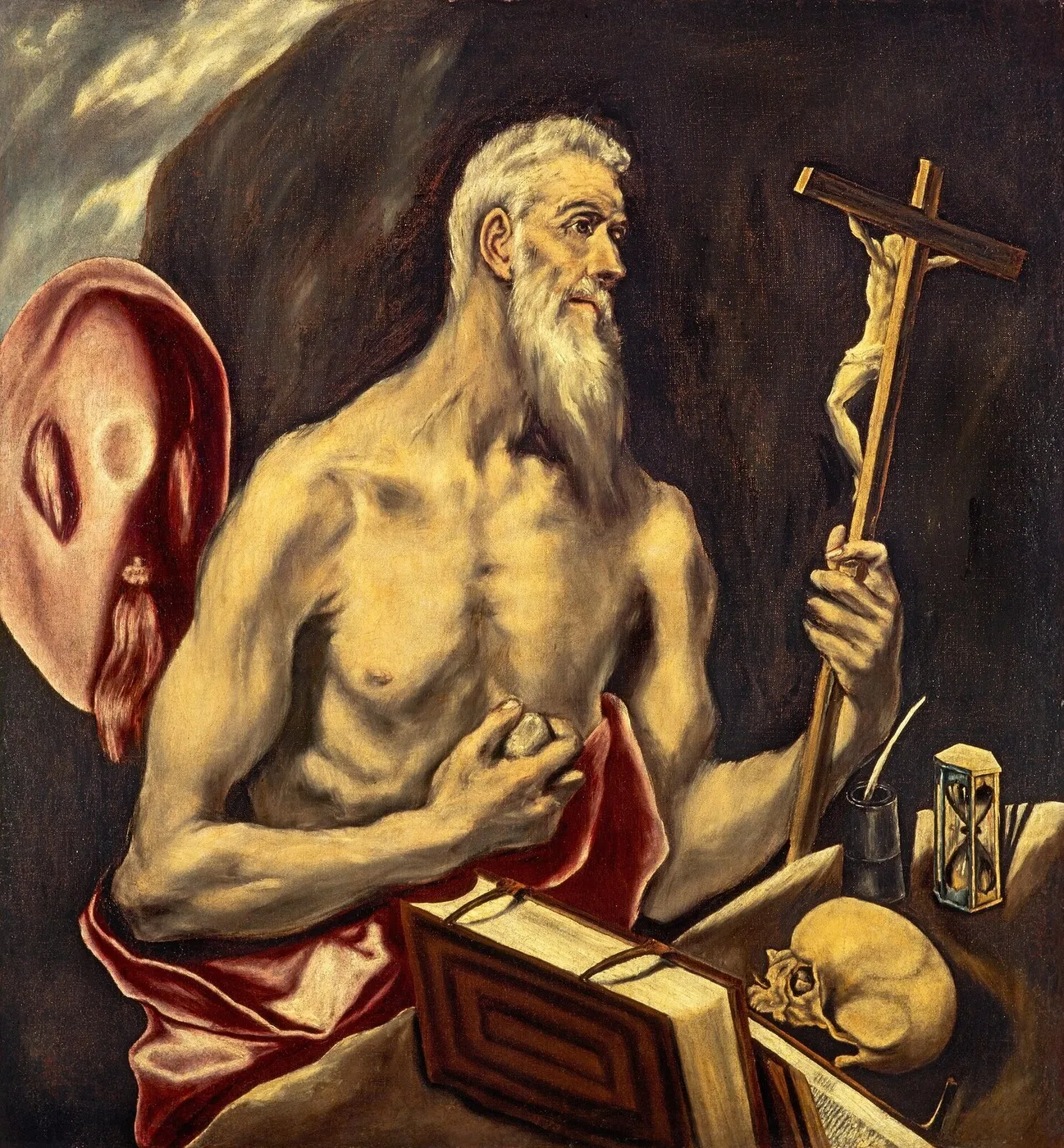 Saint Jerome in Penitence (1597) by El Greco — original painting reproduced as a hand-painted oil on canvas
