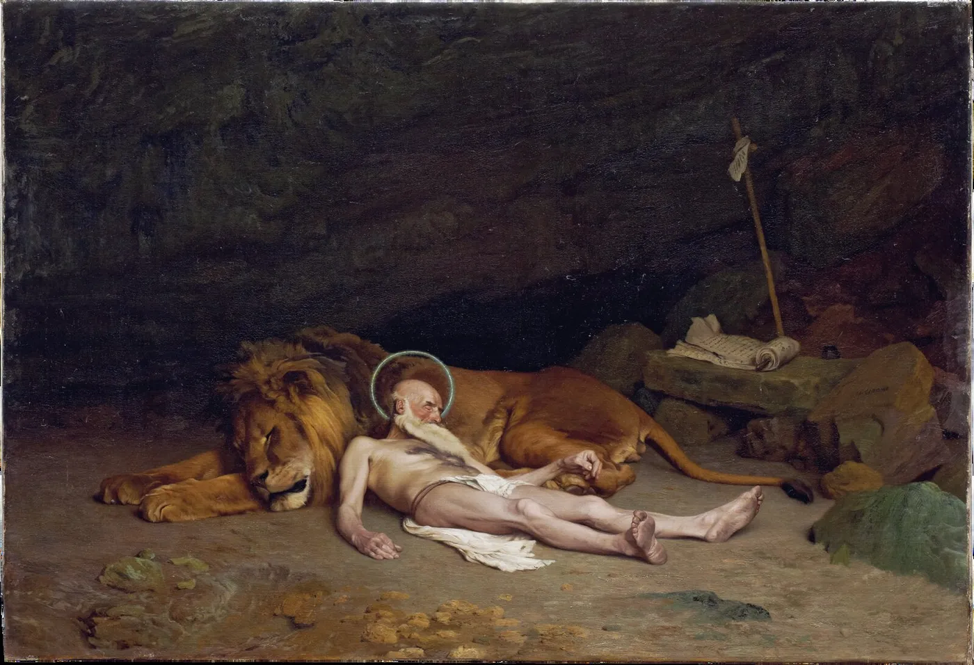 Saint Jerome (1874) by Jean-Léon Gérôme — original painting reproduced as a hand-painted oil on canvas