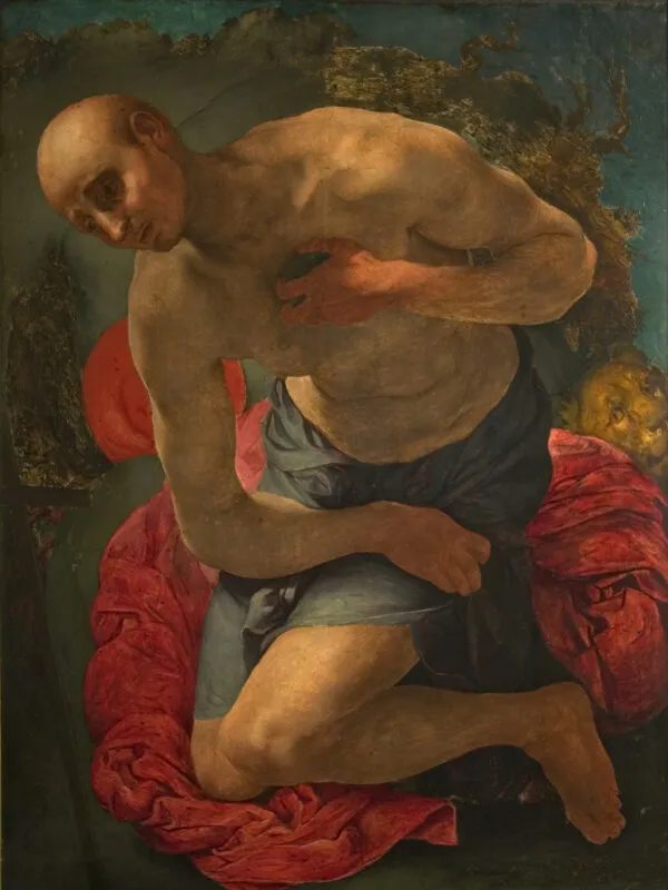 Saint Jerome penitent (1525) by Pontormo — original painting reproduced as a hand-painted oil on canvas