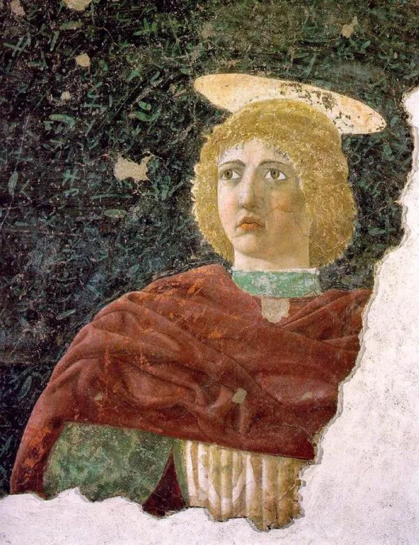 Saint Julian the Hospitaller (1454) by Piero della Francesca — original painting reproduced as a hand-painted oil on canvas