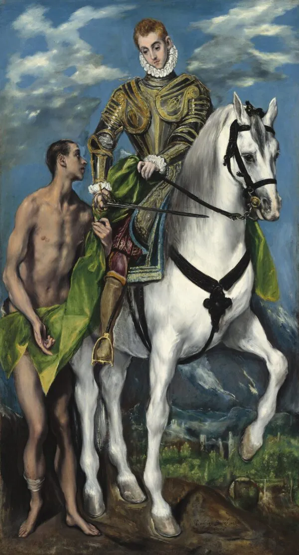 Saint Martin and the Beggar (1597) by El Greco — original painting reproduced as a hand-painted oil on canvas