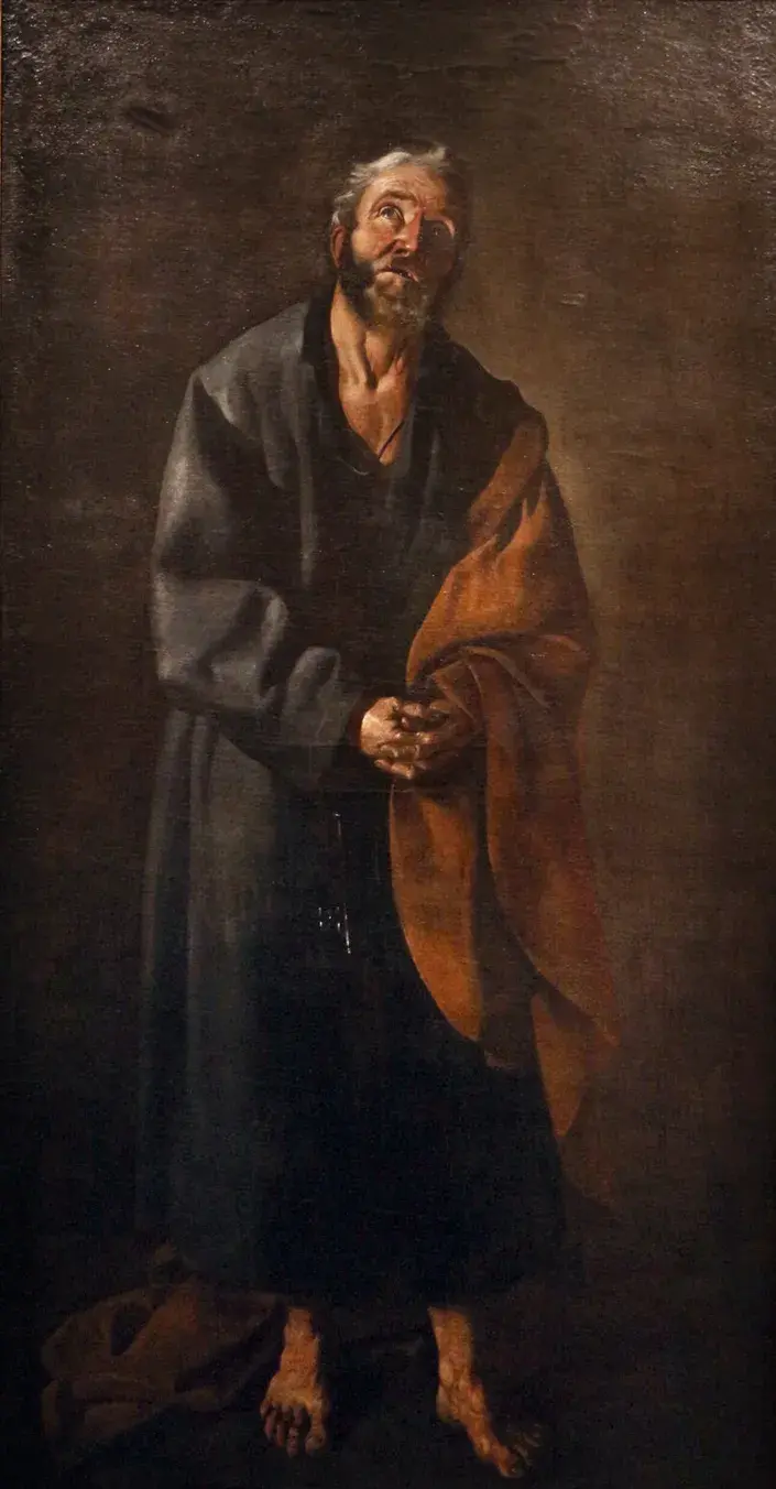 Saint Peter (1633) by Francisco de Zurbarán — original painting reproduced as a hand-painted oil on canvas
