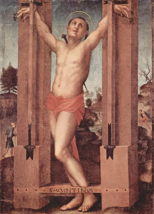 Saint Quentin (1517) by Pontormo — original painting reproduced as a hand-painted oil on canvas