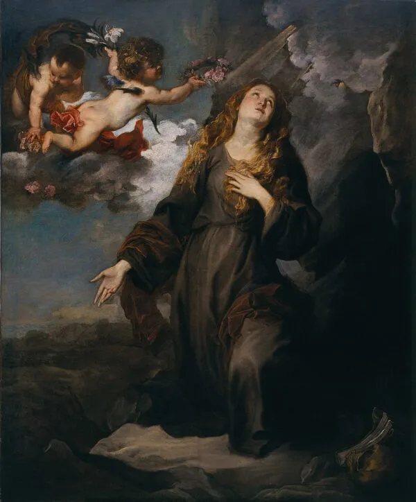 Saint Rosalie in Glory (1625) by Anthony van Dyck — original painting reproduced as a hand-painted oil on canvas