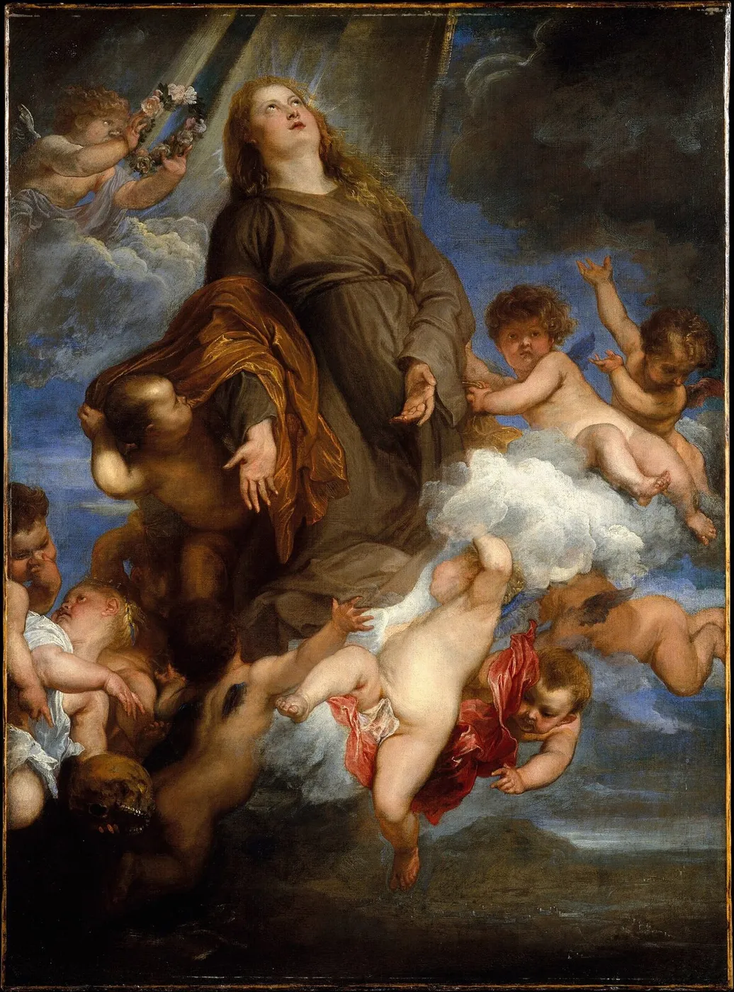 Saint Rosalie Interceding for the Plague-stricken of Palermo (1624) by Anthony van Dyck — original painting reproduced as a hand-painted oil on canvas