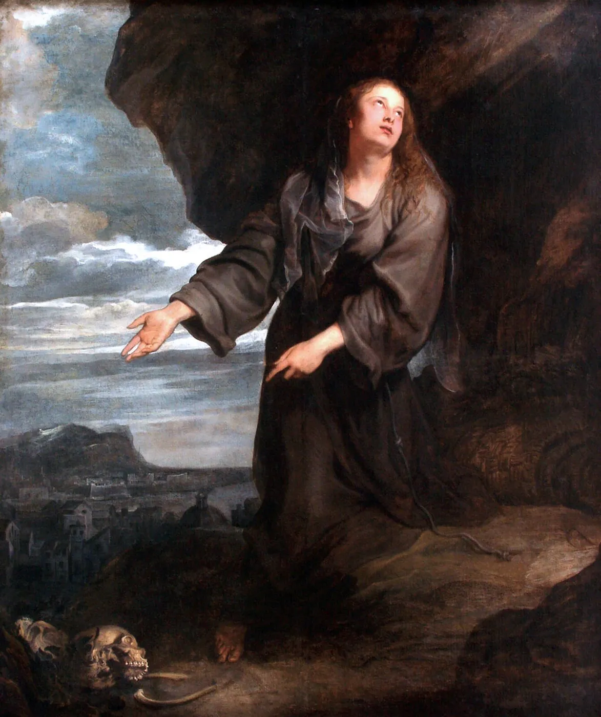 Saint Rosalie speaks for the city of Palermo (1624) by Anthony van Dyck — original painting reproduced as a hand-painted oil on canvas