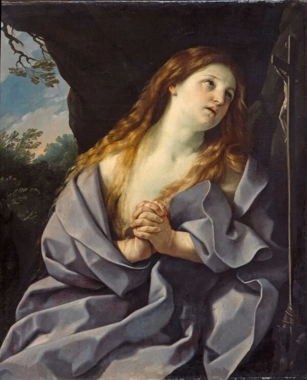 Sainte Madeleine en prière (1627) by Guido Reni — original painting reproduced as a hand-painted oil on canvas