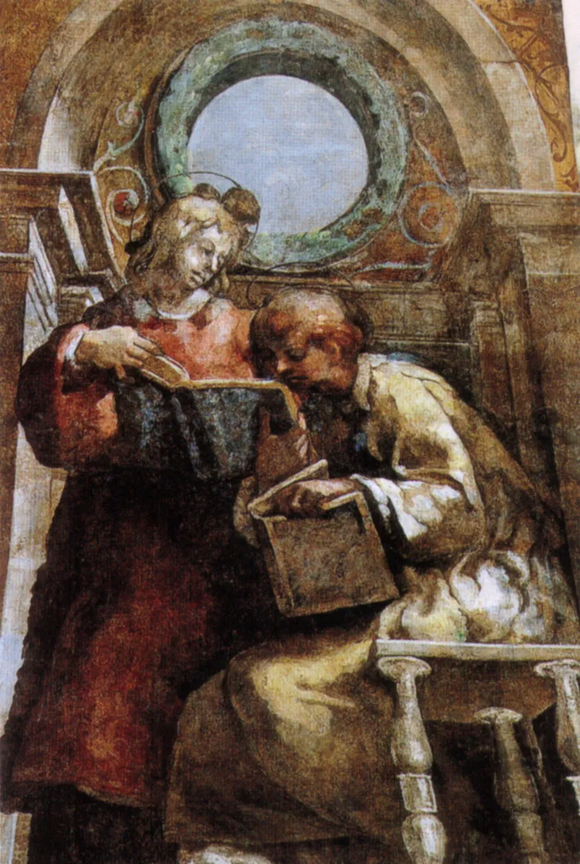 Saints Stephen and Lawrence (1523) by Parmigianino — original painting reproduced as a hand-painted oil on canvas